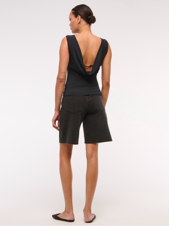 Abercrombie & Fitch Tops - Abercrombie & Fitch Black Draped Cowl Back Sleeveless Top Medium NWOT